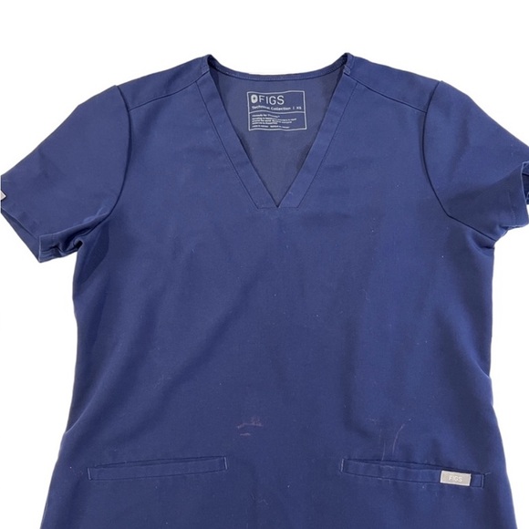 Figs Navy Blue Scrub Set with Jogger Pants - Picture 2 of 6